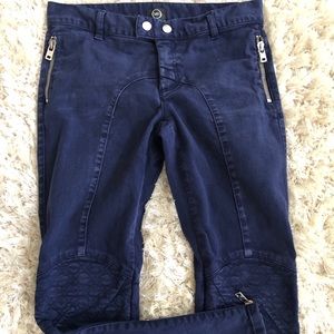 Authentic Alexander McQueen skinny blue zip jeans